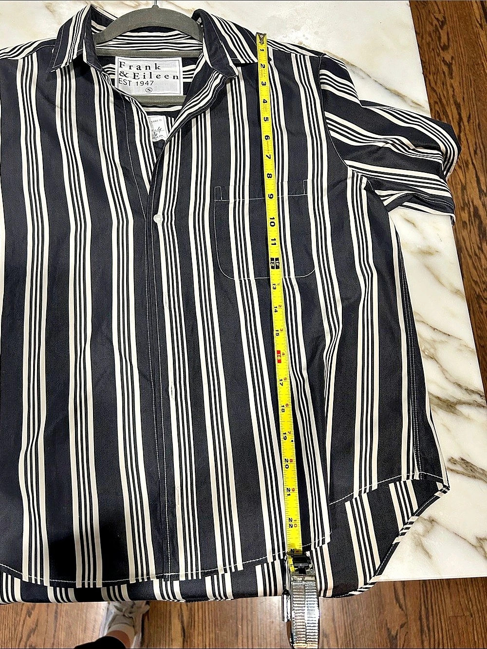 Frank & Eileen Striped Shirt Black & White Size Small worn once - Picture 5 of 5